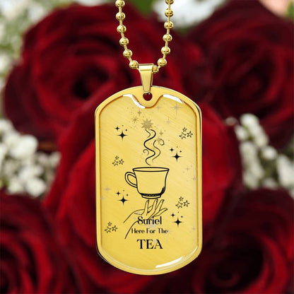 Suriel Here For the Tea Acotar Graphic Military ChainNecklace Gift