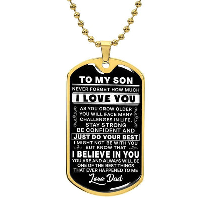 To My Son Dog Tag From Dad Gift