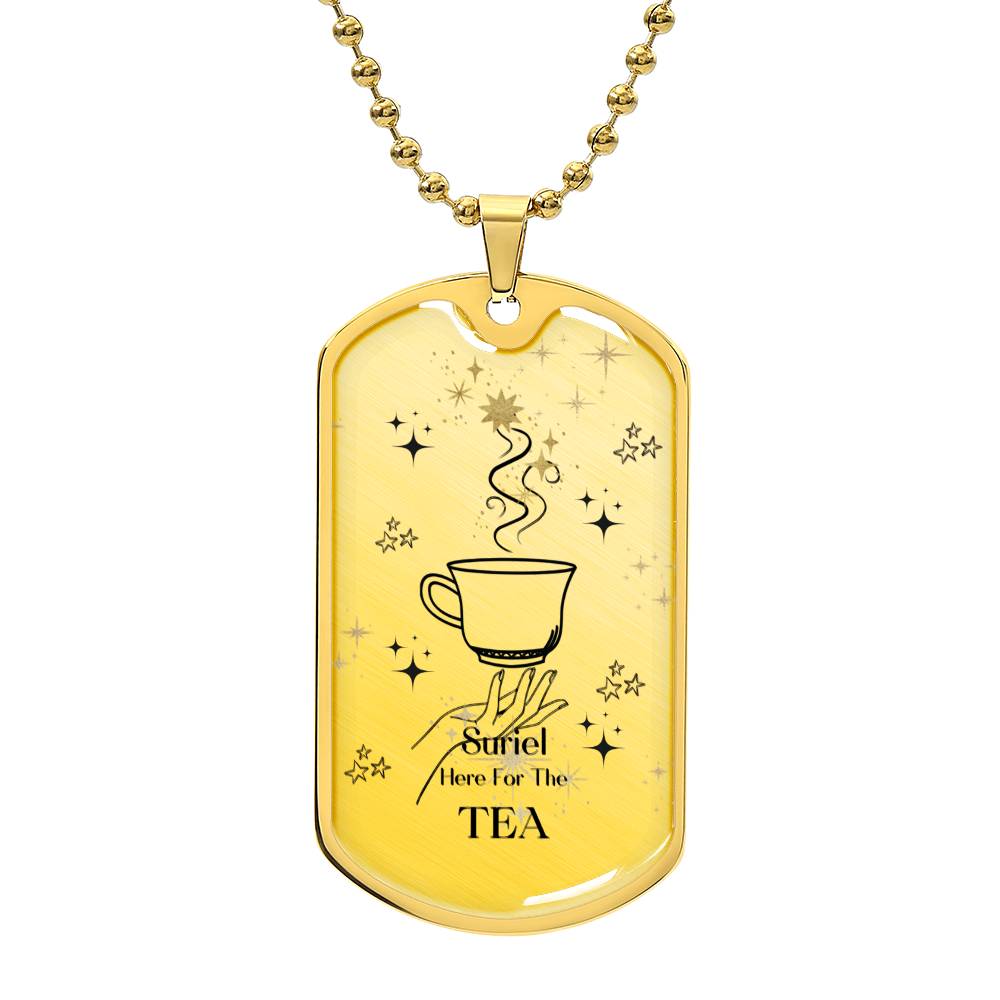 Suriel Here For the Tea Acotar Graphic Military ChainNecklace Gift