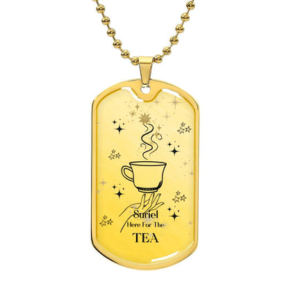 Suriel Here For the Tea Acotar Graphic Military ChainNecklace Gift