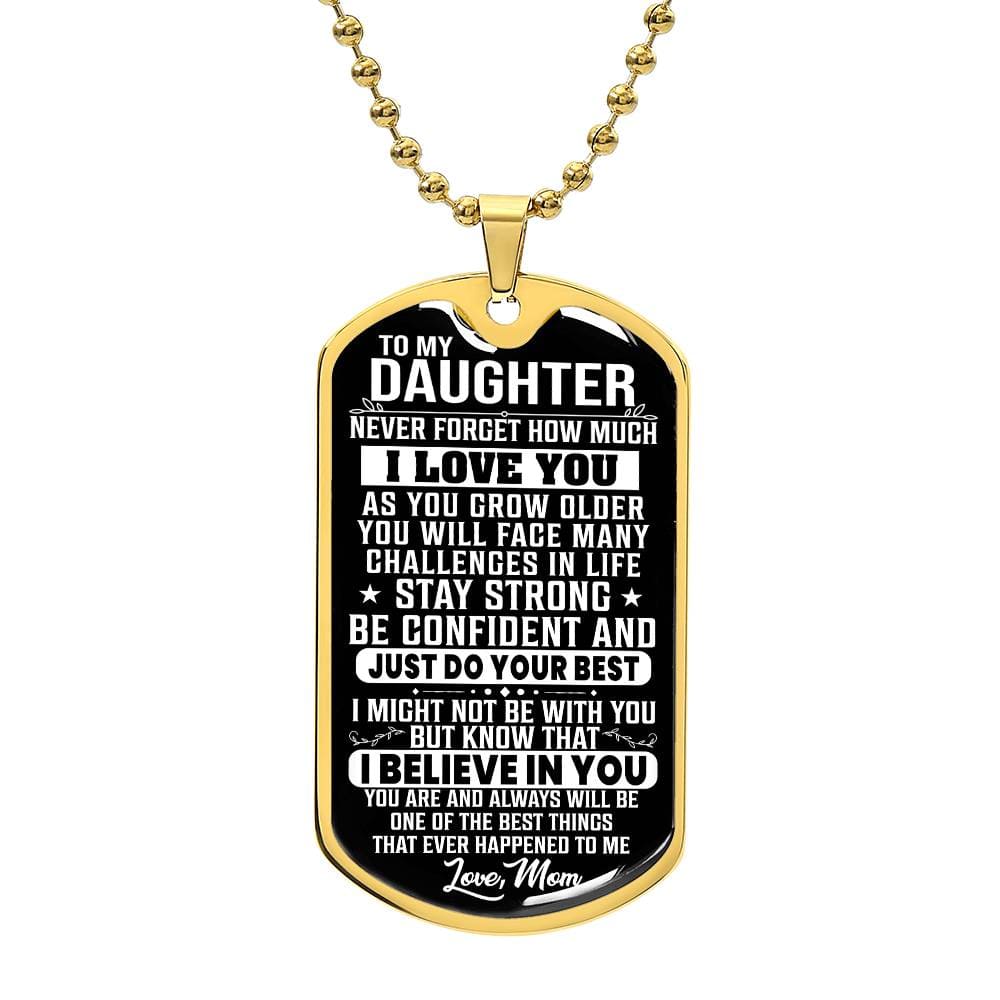 Personalized To my Daughter Dog Tag Necklace