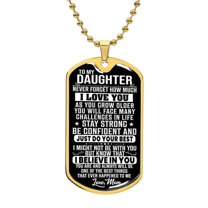 Personalized To my Daughter Dog Tag Necklace