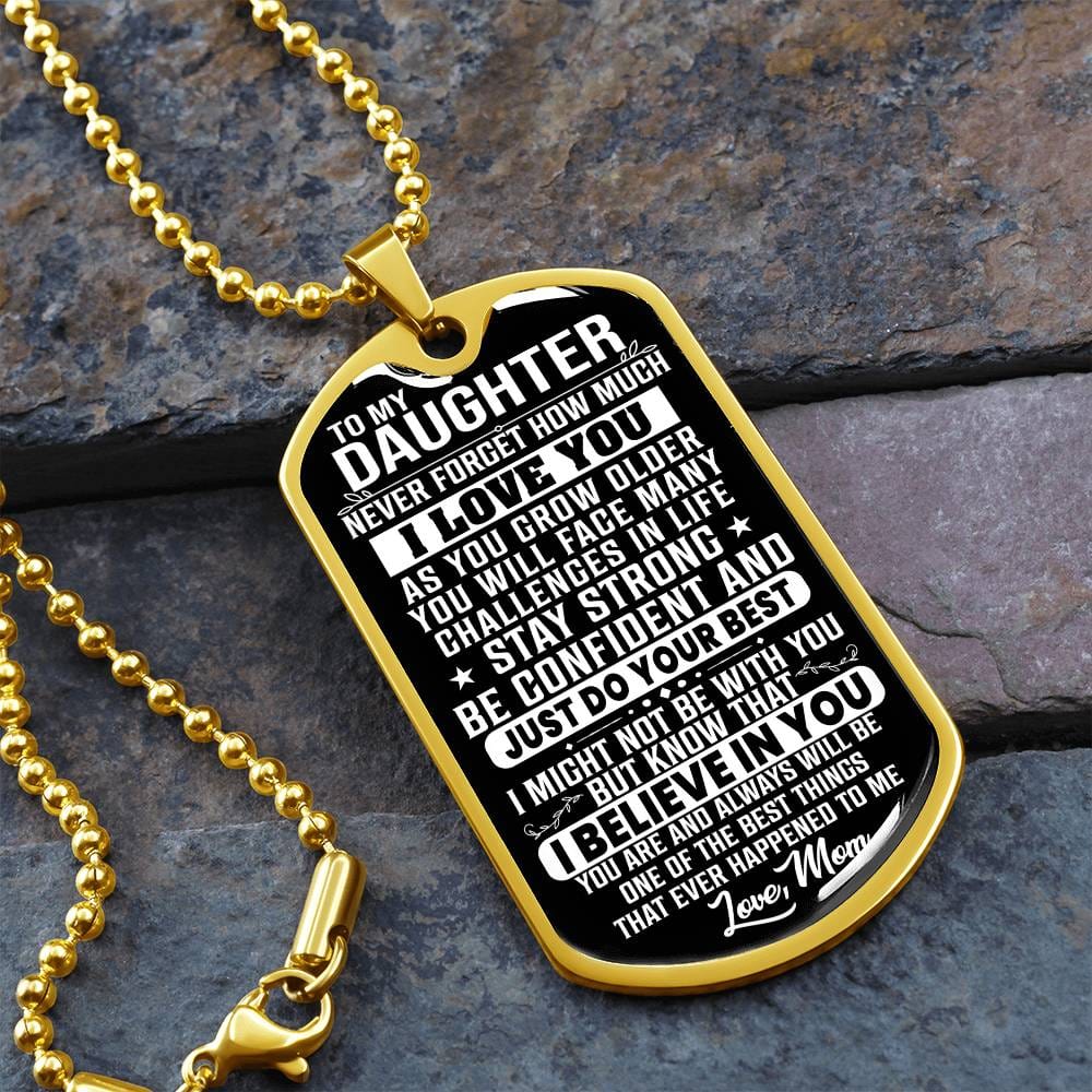 Personalized To my Daughter Dog Tag Necklace