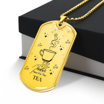 Suriel Here For the Tea Acotar Graphic Military ChainNecklace Gift