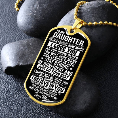 Personalized To my Daughter Dog Tag Necklace