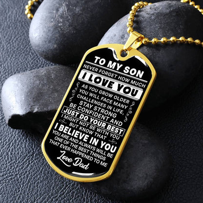 To My Son Dog Tag From Dad Gift