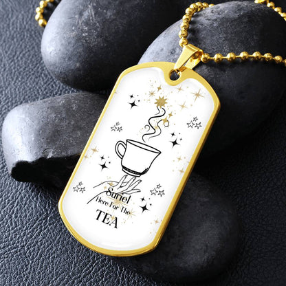 Suriel Here For the Tea Acotar Graphic Military ChainNecklace Gift