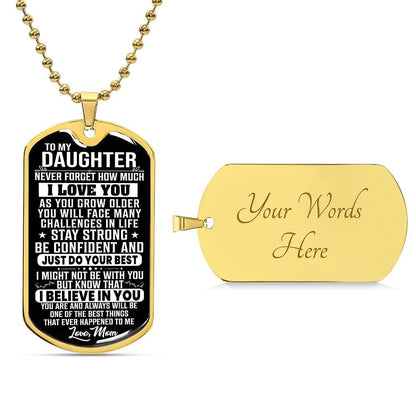 Personalized To my Daughter Dog Tag Necklace