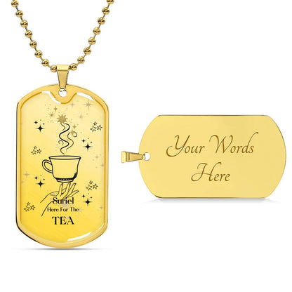 Suriel Here For the Tea Acotar Graphic Military ChainNecklace Gift