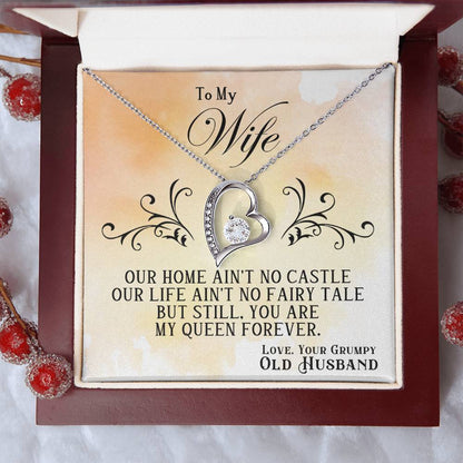 To My Wife Heart Necklace Gift