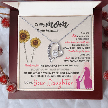 To My Mom Heart Necklace Gift