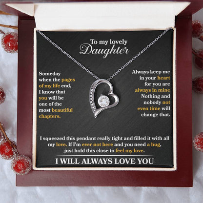 To My Daughter Heart Necklace Gift From Dad Mom