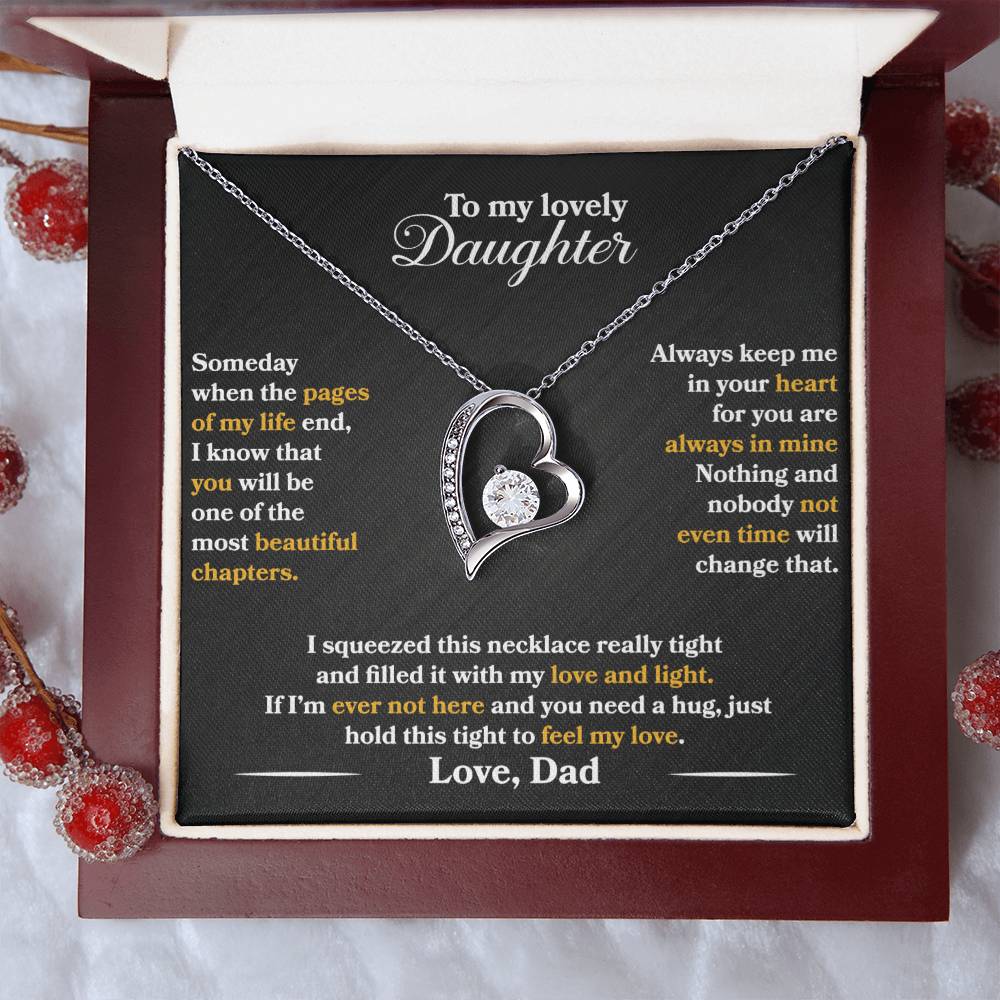 To My Lovely Daughter Heart Necklace - Free Shipping