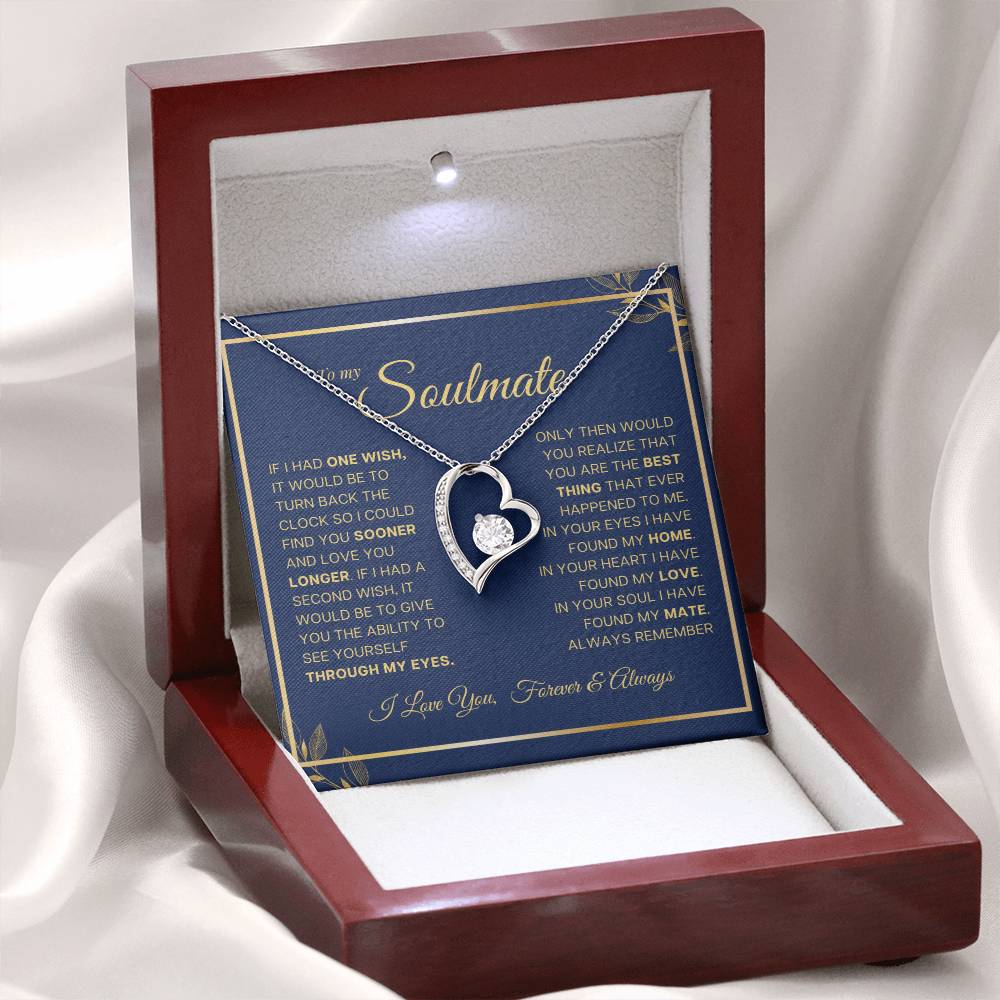 To My Soulmate Heart Necklace From Husband