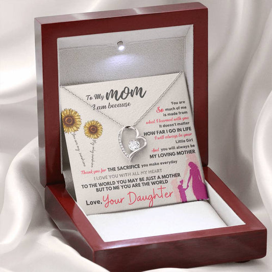 To My Mom Heart Necklace Gift