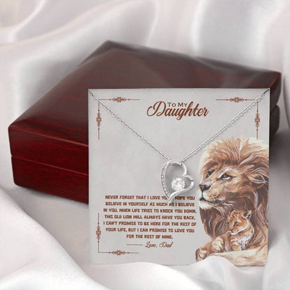 To My Daughter Heart Necklace Gift From Dad