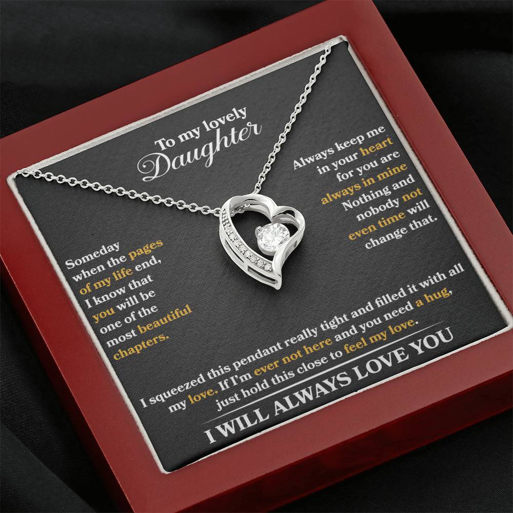 To My Daughter Heart Necklace Gift From Dad Mom