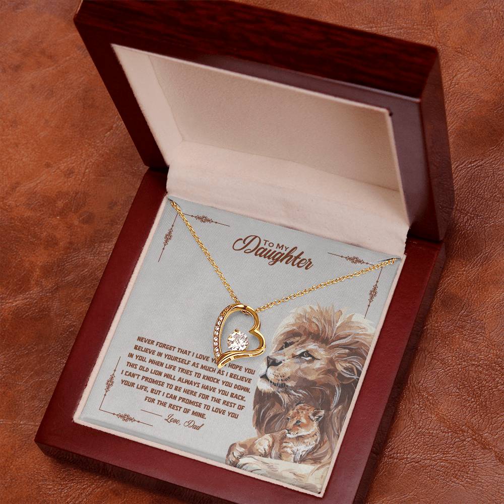 To My Daughter Heart Necklace Gift From Dad