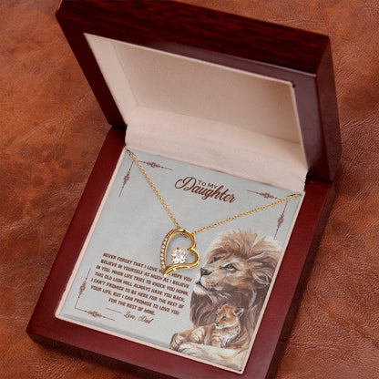 To My Daughter Heart Necklace Gift From Dad