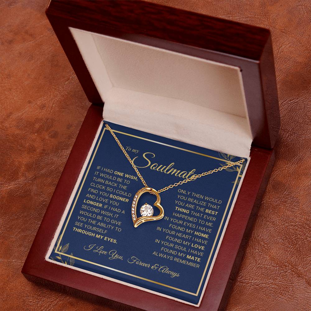 To My Soulmate Heart Necklace From Husband