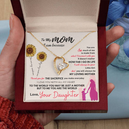 To My Mom Heart Necklace Gift