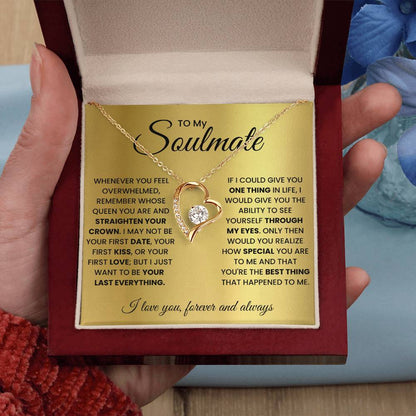 To My Soulmate heart Necklace From Husband Gift