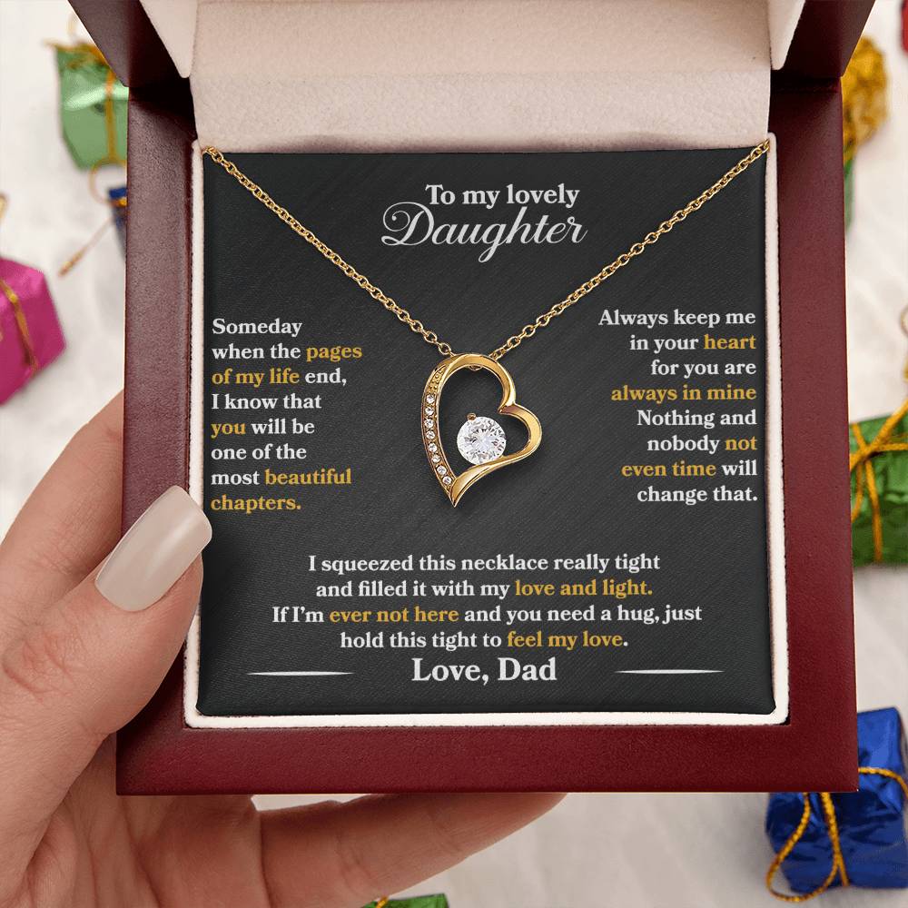 To My Lovely Daughter Heart Necklace - Free Shipping