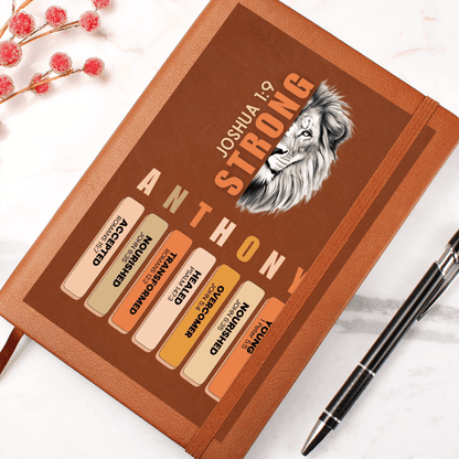 Personalized Bible Verse Leather Journal for Men