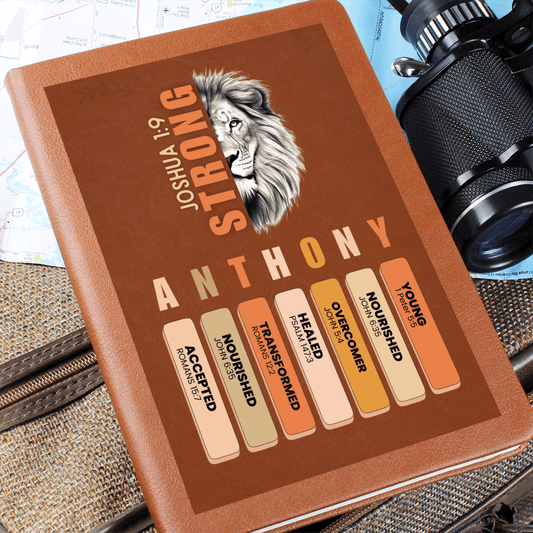 Personalized Bible Verse Leather Journal for Men