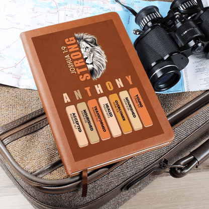 Personalized Bible Verse Leather Journal for Men