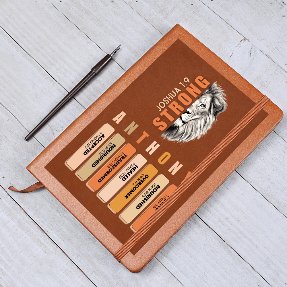 Personalized Bible Verse Leather Journal for Men