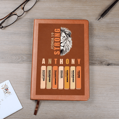 Personalized Bible Verse Leather Journal for Men