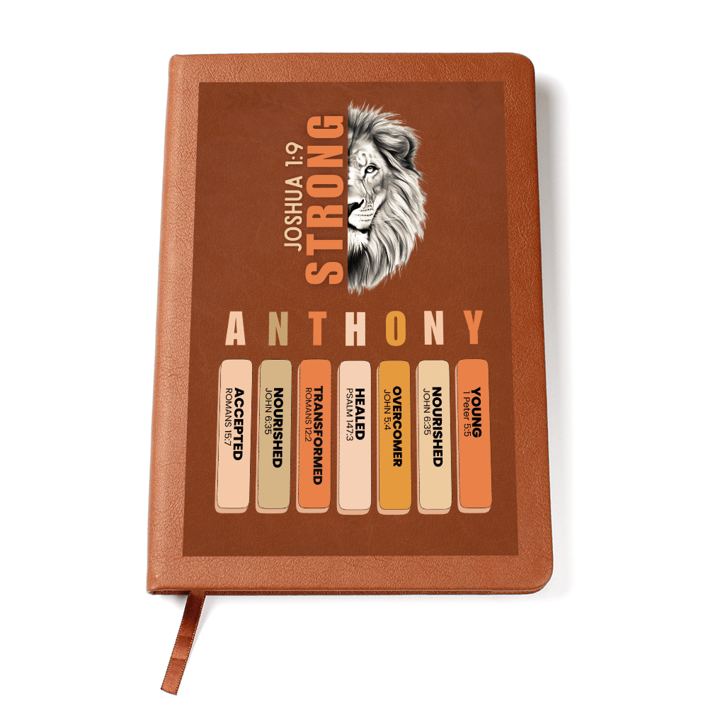 Personalized Bible Verse Leather Journal for Men