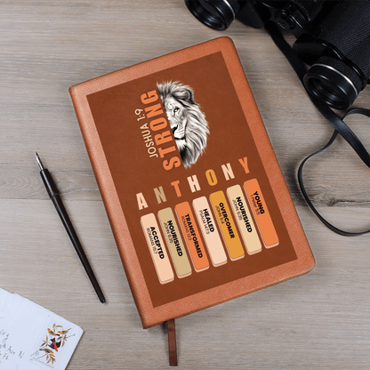 Personalized Bible Verse Leather Journal for Men
