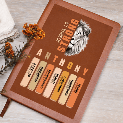 Personalized Bible Verse Leather Journal for Men