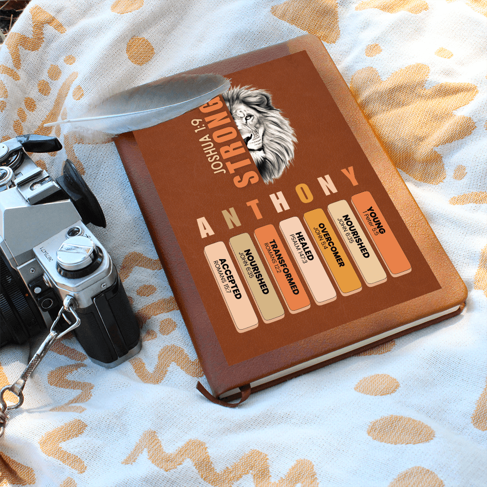 Personalized Bible Verse Leather Journal for Men