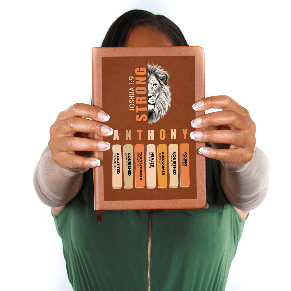 Personalized Bible Verse Leather Journal for Men