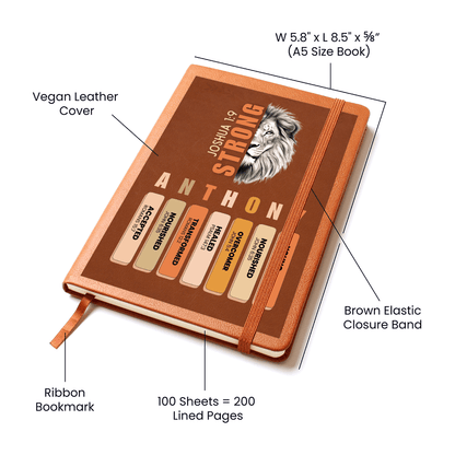 Personalized Bible Verse Leather Journal for Men