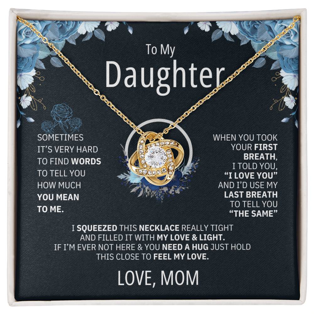 To My Daughter Heart Knot necklace