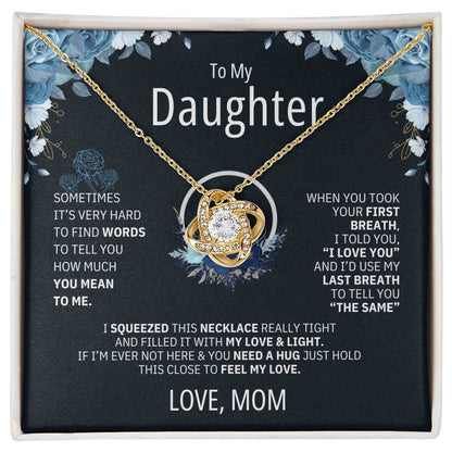 To My Daughter Heart Knot necklace