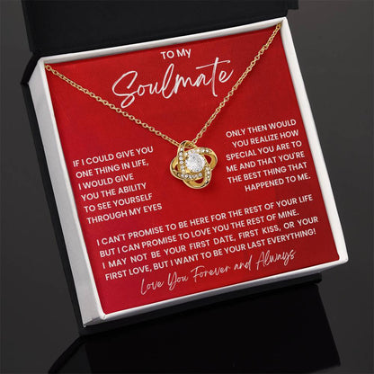 To My Soulmate Love Knot Necklace From Husband