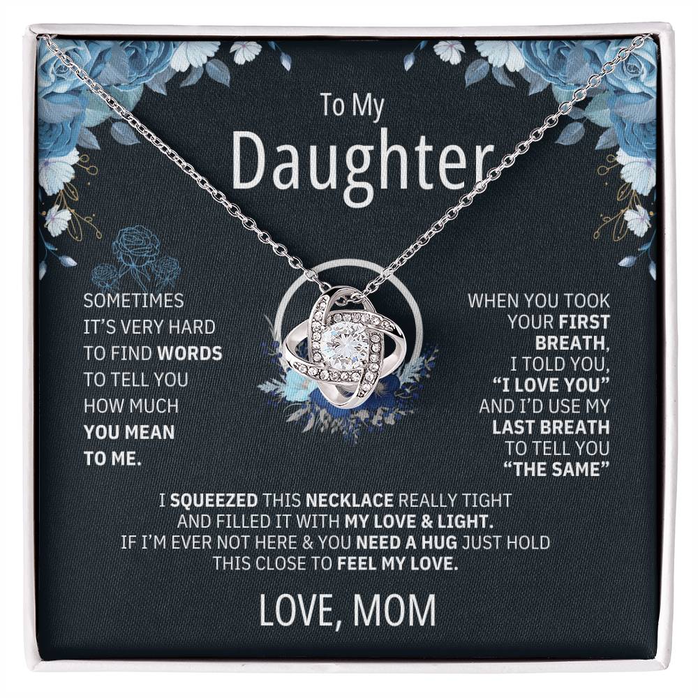 To My Daughter Heart Knot necklace