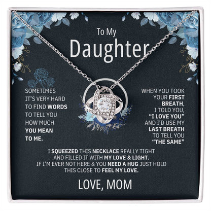 To My Daughter Heart Knot necklace