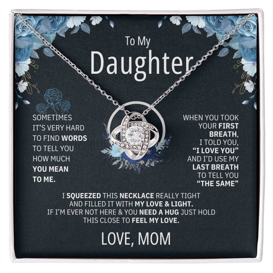 To My Daughter Heart Knot necklace