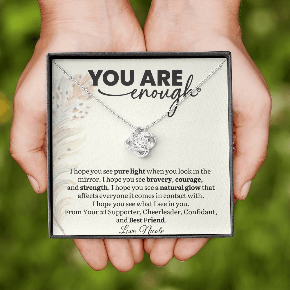 Custom Name You are Enough Necklace For Daughter