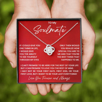 To My Soulmate Love Knot Necklace From Husband