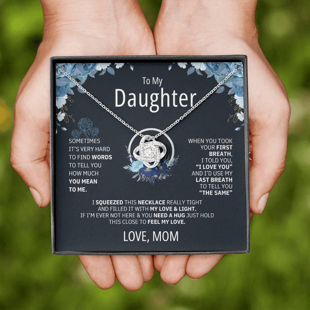 To My Daughter Heart Knot necklace
