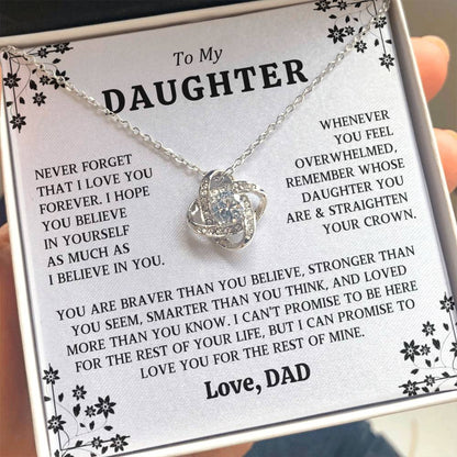 to My Daughter Love Knot Necklace Gift From Dad