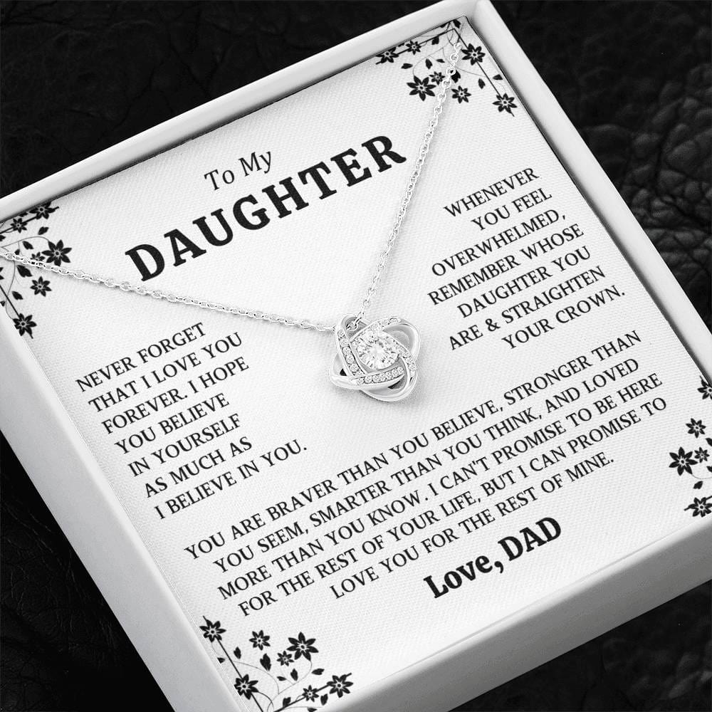 to My Daughter Love Knot Necklace Gift From Dad