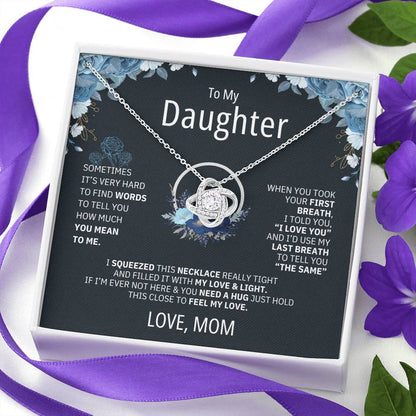 To My Daughter Heart Knot necklace